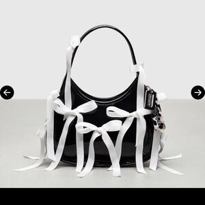 Black COACH (COACHTOPIA) Ergo Bag with White Ribbons